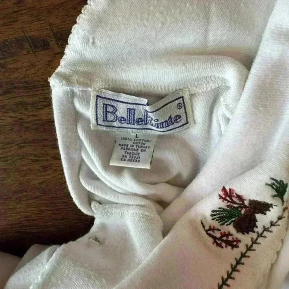 VINTAGE Belle Point L Soft Turtleneck Long sleeve Shirt Sweater Medium 80s Xmas - Picture 6 of 6